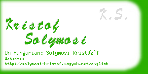 kristof solymosi business card